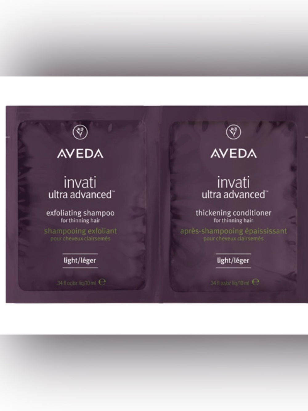 AVEDA invati advanced exfoliating shampoo and thickening conditioner sample size